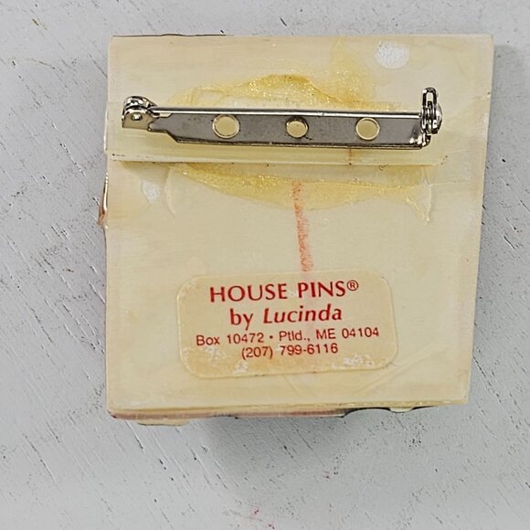 House Pins by Lucinda Brooch Red Black Crown Cloud Tree Art Deco House Design - Picture 4 of 9